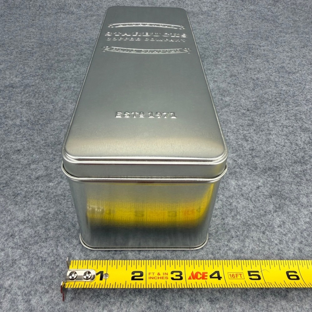Starbucks Authentic Hand Crafted Coffee Company Metal Coffee Storage Tin Silver - Picture 5 of 6